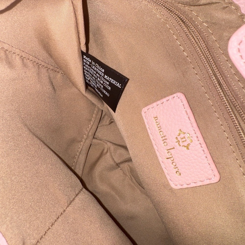 NWT Nanette Lepore Blush Pink Leather Tote Gold Hardware Structure Shoulder Bag - Picture 5 of 6